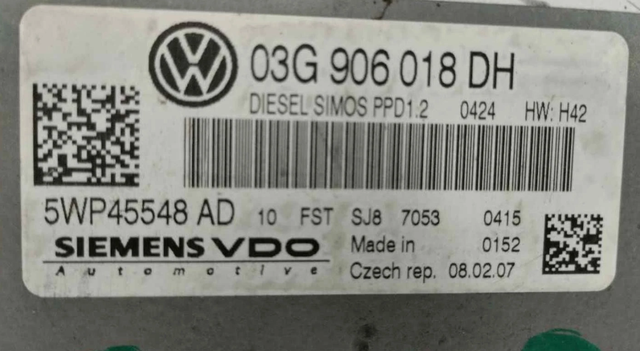 Calculateur moteur 03G906018DH pour AUDI A3 SPORTBACK (8PA) 2007 3831081